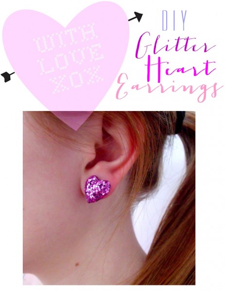 glittery heart earrings tween valentines crafts
