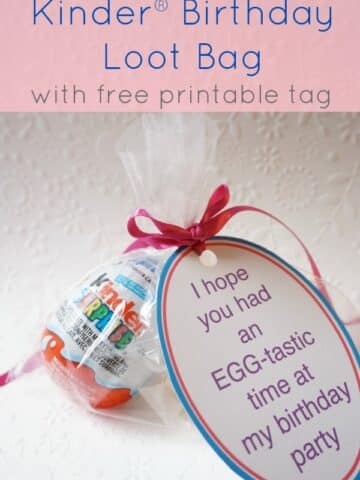 Kinder® birthday loot bag tag