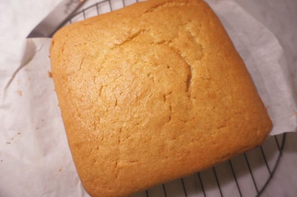 baked maple cake on cooling rack