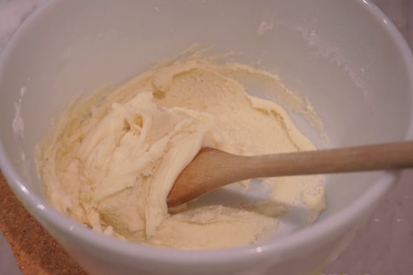 maple icing recipe in mixing bowl