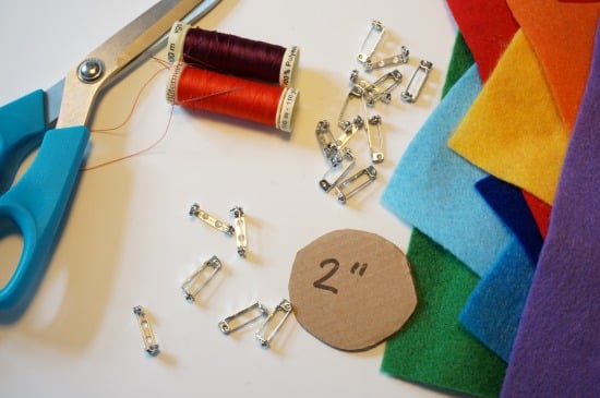 felt rainbow brooch supplies