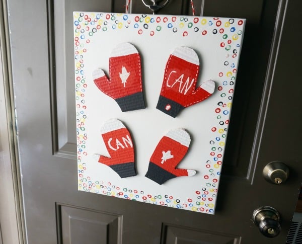 Olympic craft for kids hanging on the door