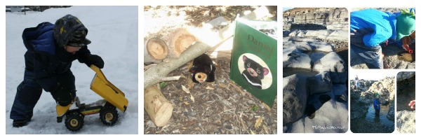 outdoor play party collage