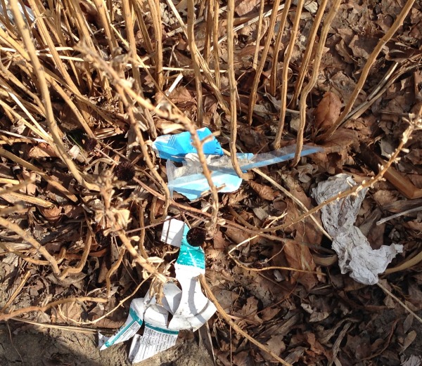 garbage in the grass