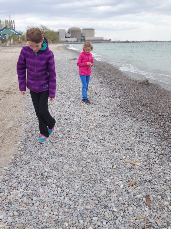 walking on the beach