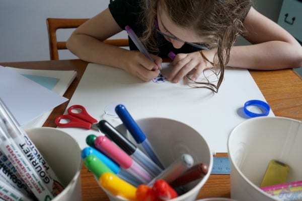 drawing on plastic lid