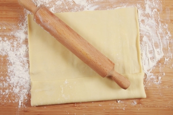 puff pastry on cutting board