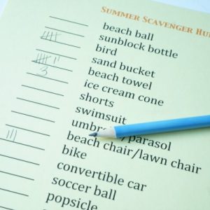 summer scavenger hunt for kids