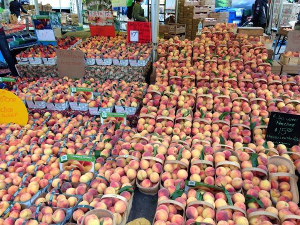 peaches at the market
