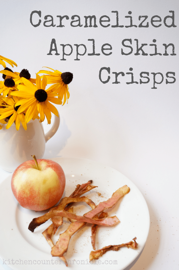 caramelized apple skin crisps