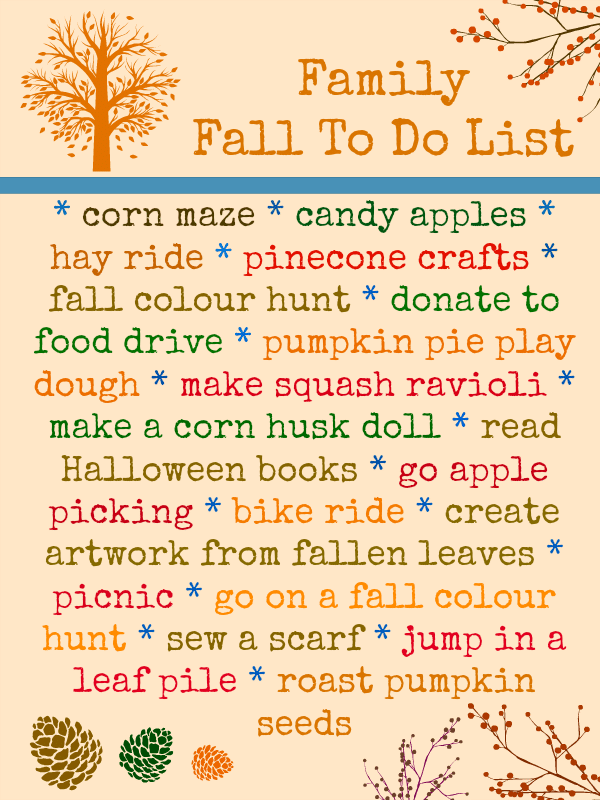 fall to do list for families
