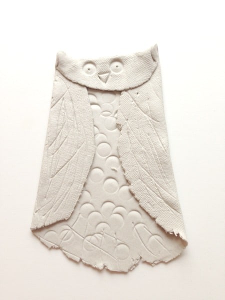 finished clay owl craft