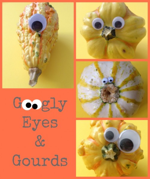 googly eyes and gourds