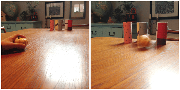 pumpkin bowling collage