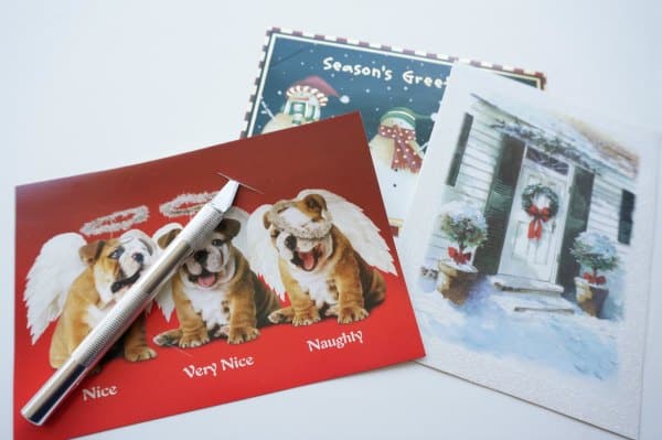 christmas cards with knife