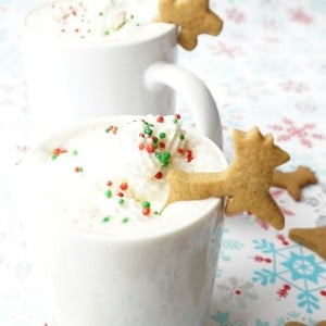 reindeer and gingerbread men leaping