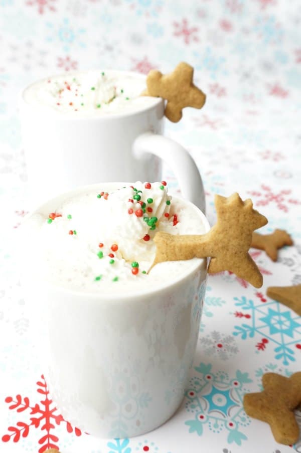 reindeer and gingerbread men leaping
