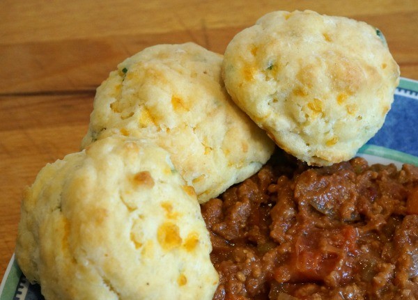 cheddar and herb biscuit with stew