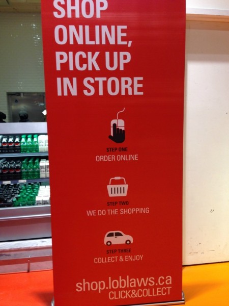 click and collect sign