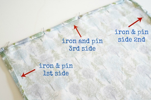 cloth napkin tutorial ironing