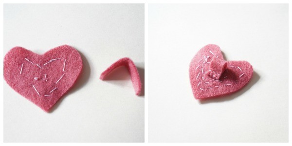 felt heart necklace loop