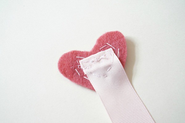 felt heart on ribbon