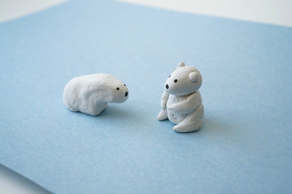 polar bear activity made from clay