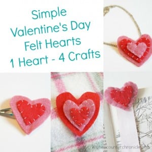 4 different felt valentine heart craft designs for tweens