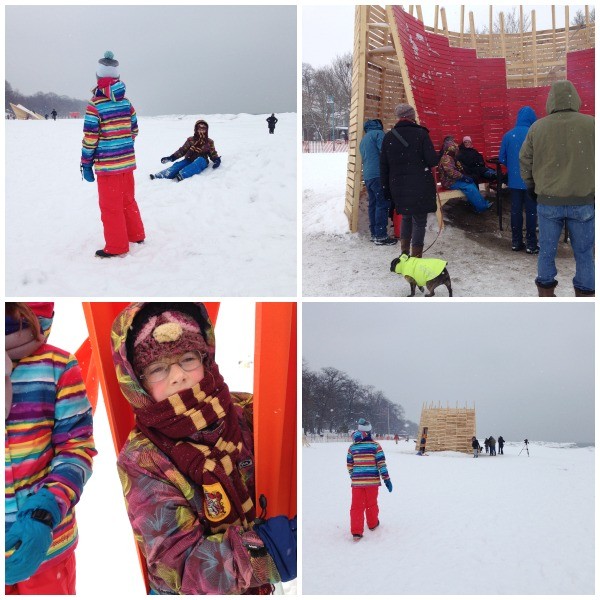 winter beach art
