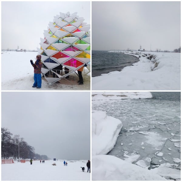 winter beach art