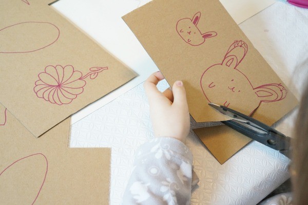 blow painting cutting out shapes