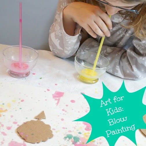 blow painting art for kids