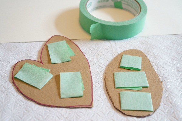 blow painting tape on cut outs