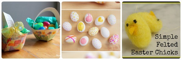 easter crafts for tweens to make 4 - felted easter chick, sharpie easter eggs and paper plate easter baskets