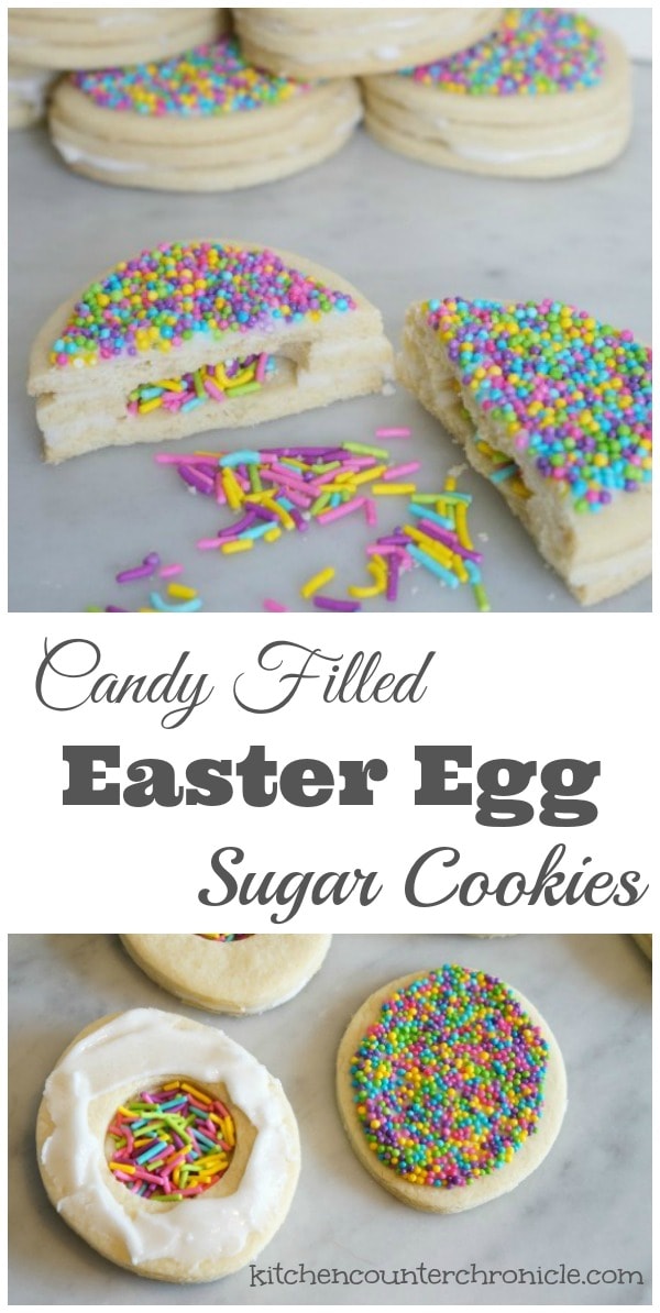 Candy Filled Easter Egg Cookies