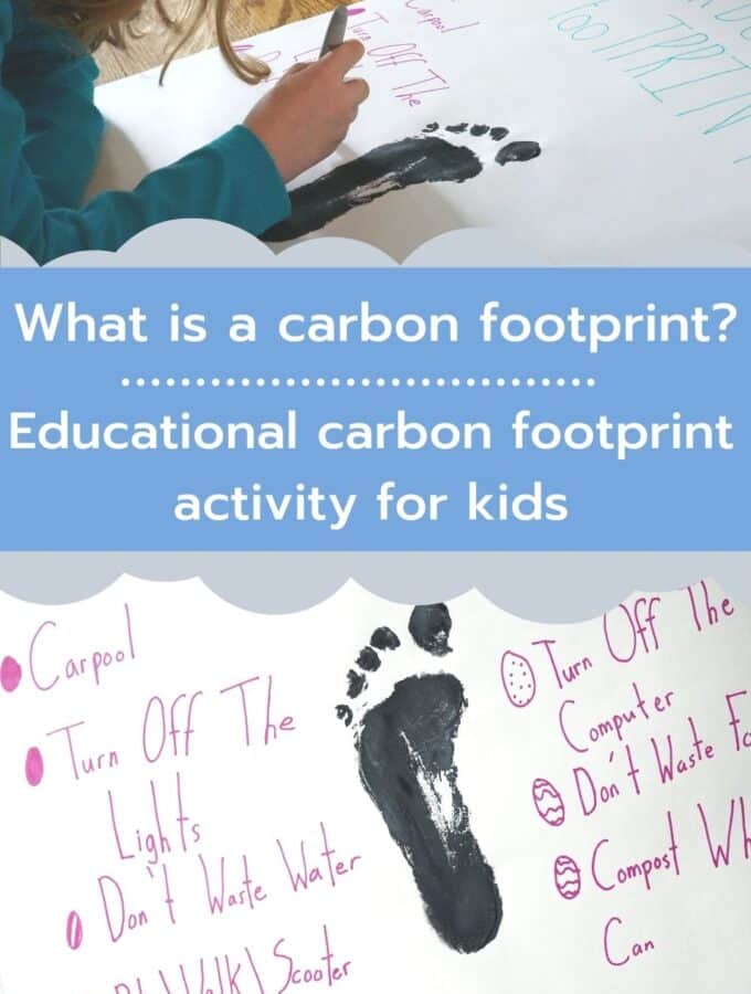 carbon footprint activity for kids poster and title