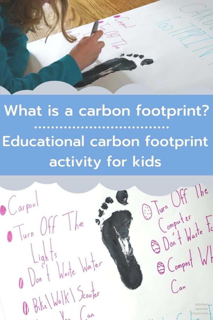 carbon footprint activity for kids poster and title