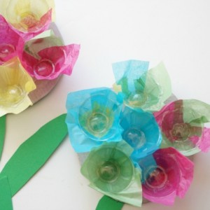 egg carton flower done side