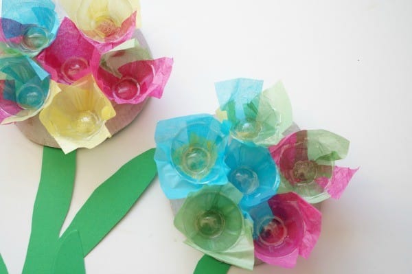 egg carton flower done side