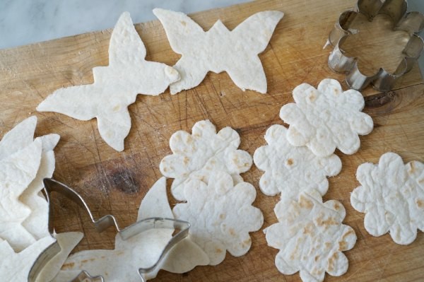 homemade tortilla chips cut out