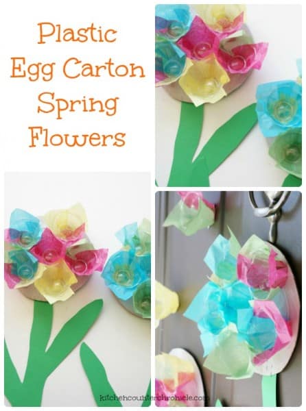 plastic egg carton flowers spring