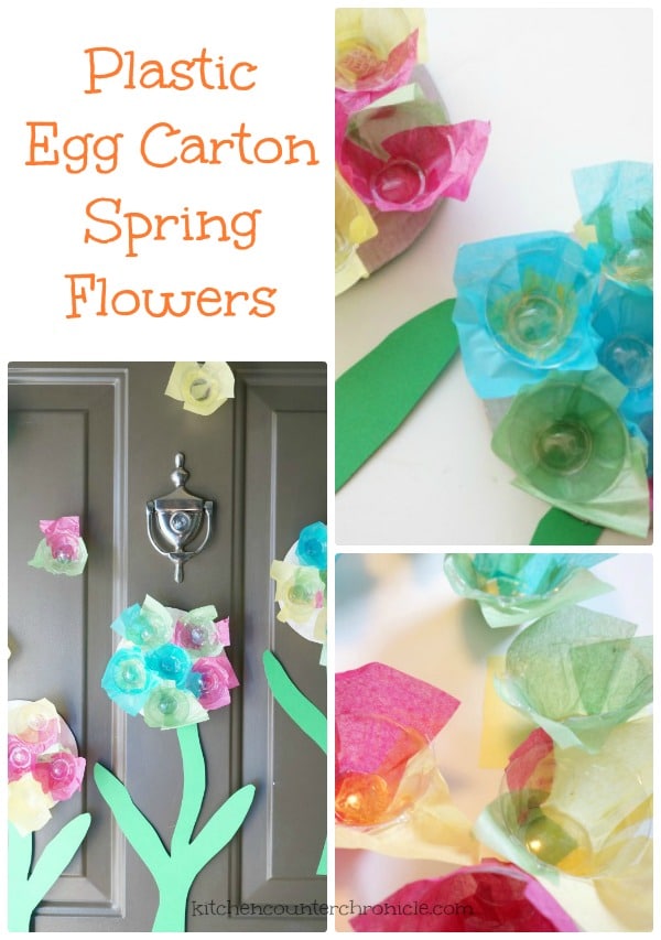 plastic egg carton flowers spring