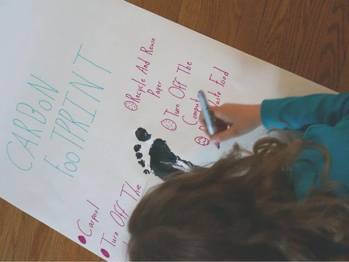 ways to reduce your carbon footprint written on paper