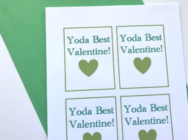 yoda best valentine's card printable