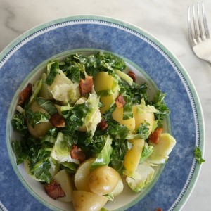 kale, brussel sprouts and potato salad