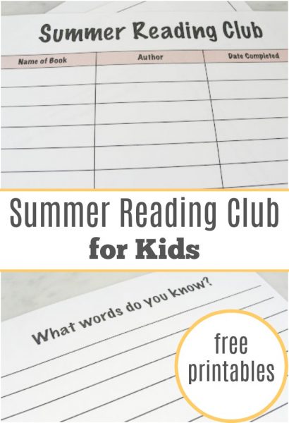 Summer Reading Club for kids