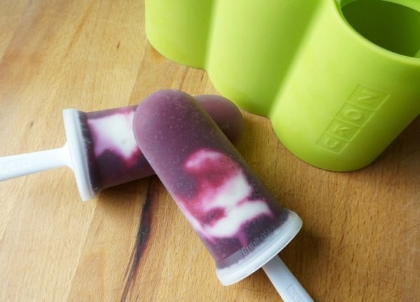 cherry yogurt popsicles in mold