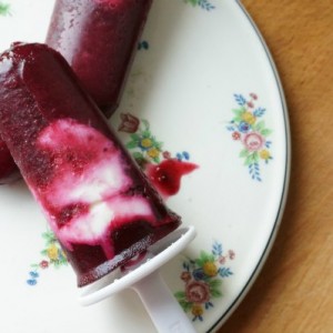 cherry yogurt popsicle close up