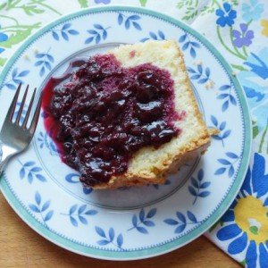 sour cream pound cake with cherry compote