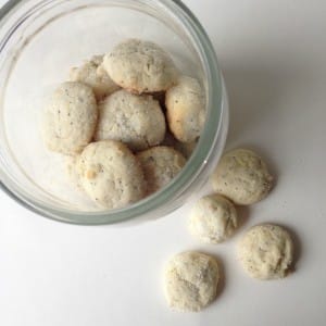 lemon poppy seed cookies in jar